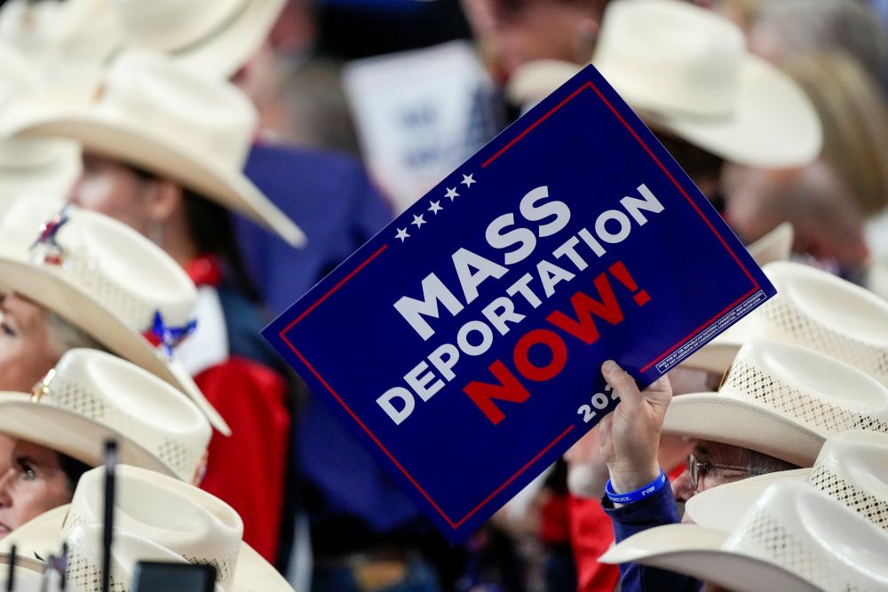 "Mass deportation now" sign at GOP convention "Mass deportation now" sign at GOP convention